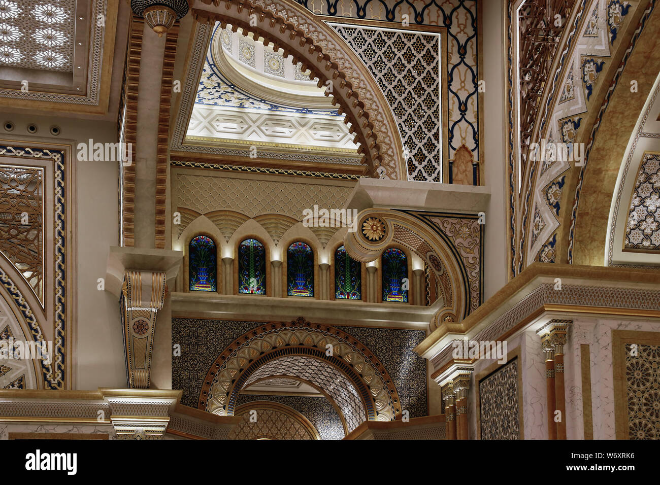 Qasr Al Watan [Palast der Nation] Abu Dhabi - Interieur architektonisches Detail Stockfoto