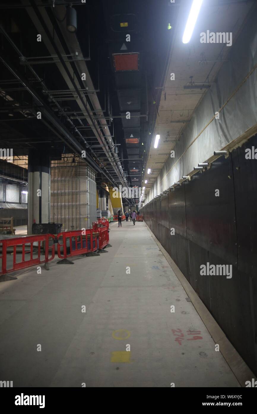 Canary Wharf Crossrail Station im Bau Stockfoto