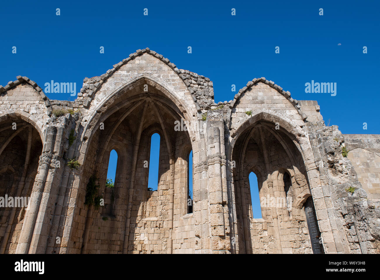 Griechenland, Rhodos. Mittelalterliche Altstadt, Kirche der Jungfrau des Burgh am Tor der Jungfrau Maria, C. 14. Jahrhundert. UNESCO Stockfoto