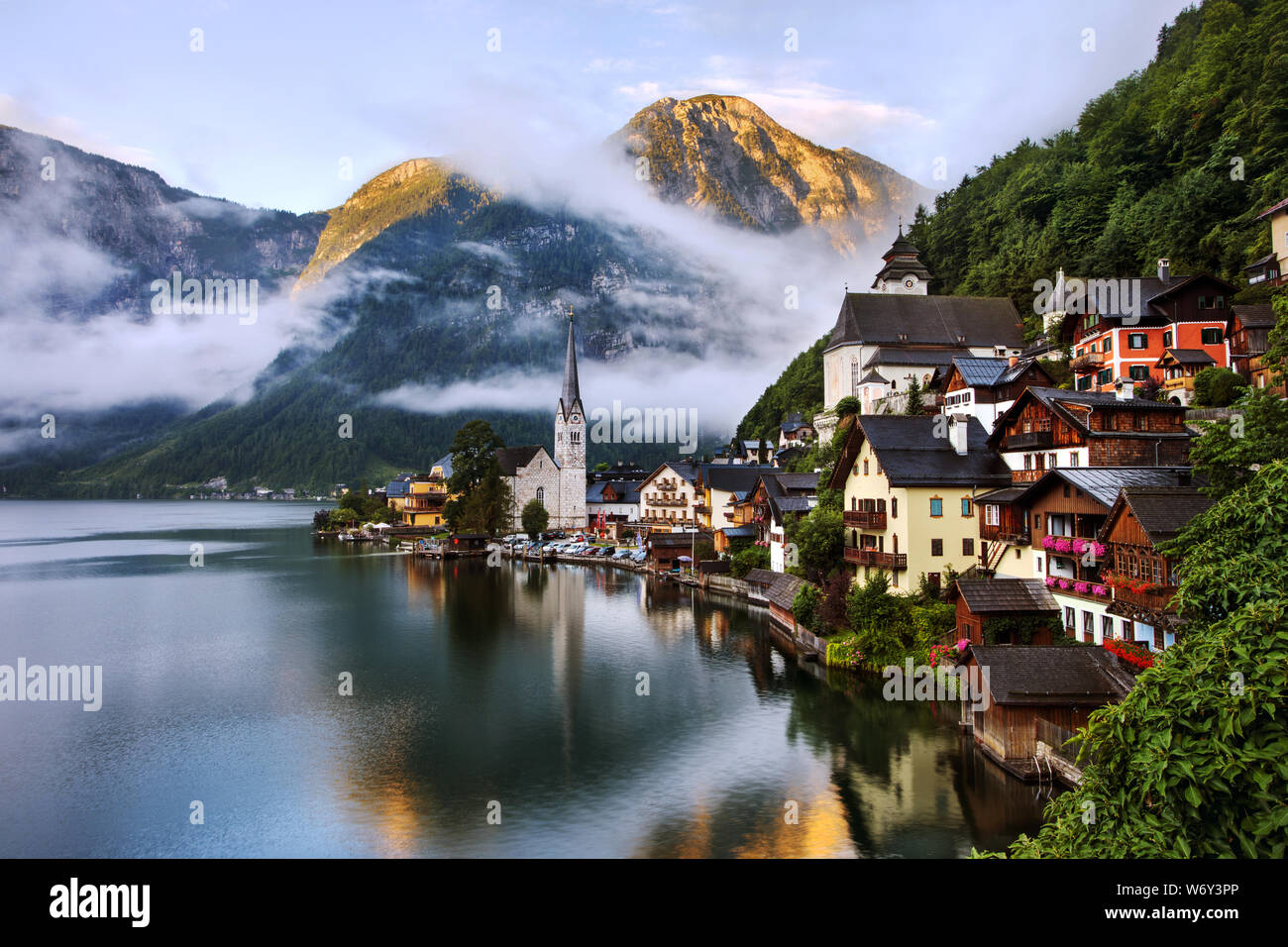Hallstatt Ort und See, Österreich. Stockfoto