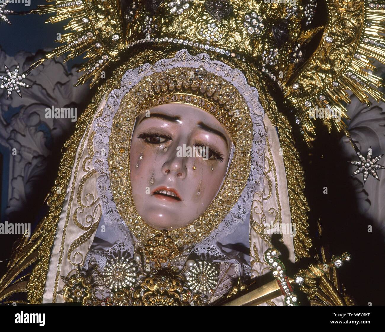 VIRGEN DE LOS DOLORES - 1719. Autor: JUAN PRIETO. Lage: Iglesia del HOSPITAL DE SAN JACINTO. CORDOBA. Spanien. Stockfoto