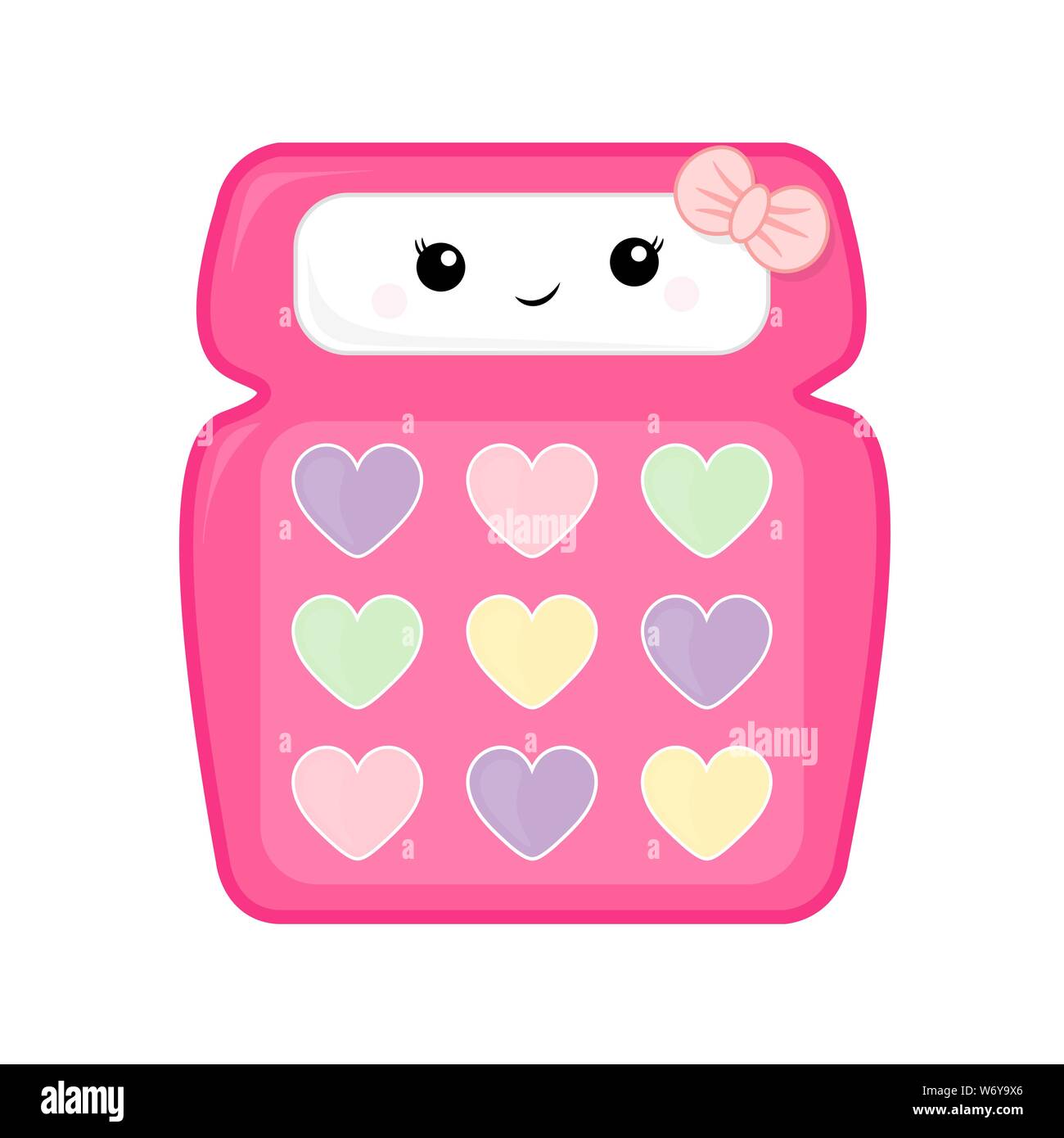 Girl pink Rechner auf weißem Hintergrund. Cute Vector Illustration eines Schulrechner für Kinder. Stock Vektor