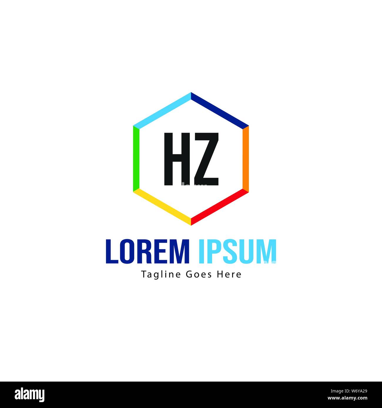 Erste HZ logo Vorlage mit modernen Rahmen. Minimalistische schreiben HZ logo Vector Illustration Design Stock Vektor