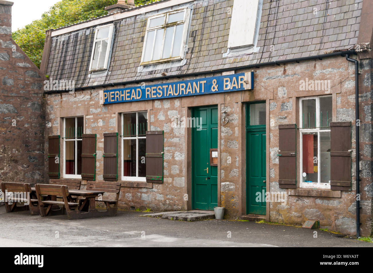 Die pierhead Restaurant & Bar Voe im Festland, Shetland. Stockfoto