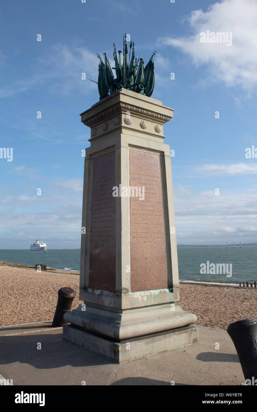 Denkmal für diejenigen, die von HMS Shannon im Indischen Meuterei, Clarence Esplanade, Fareham Hampshire England UK gestorben Stockfoto