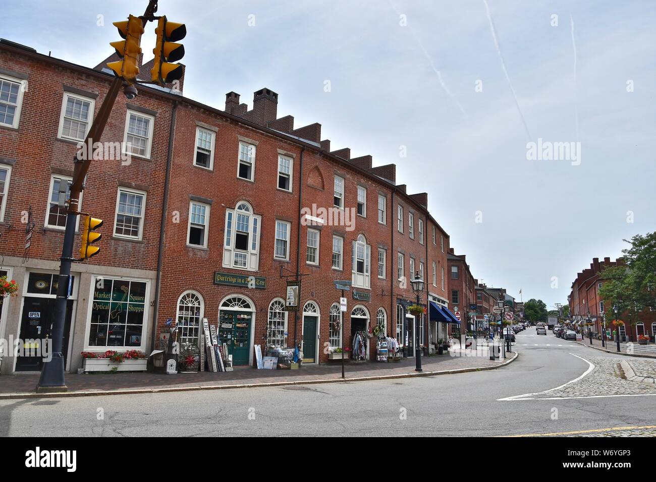 Sehenswürdigkeiten rund um Newburyport, Massachusetts entlang dem Merrimack River an der Boston North Shore Stockfoto