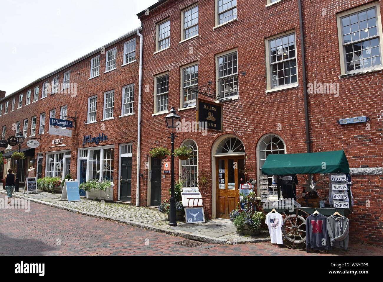 Sehenswürdigkeiten rund um Newburyport, Massachusetts entlang dem Merrimack River an der Boston North Shore Stockfoto