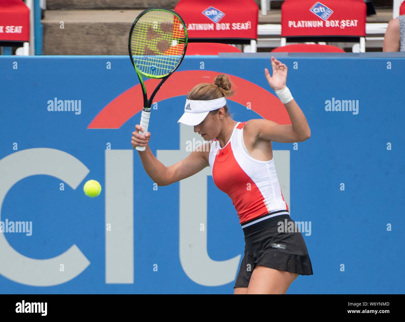 August 3, 2019: Anna Kalinskaya (RUS) verliert an Jessica Pegula (USA) 6-3, 3-6, 6-1, am CitiOpen gespielt bei Rock Creek Park Tennis Center in Washington, DC. © Leslie Billman/Tennisclix/CSM Credit: Cal Sport Media/Alamy leben Nachrichten Stockfoto