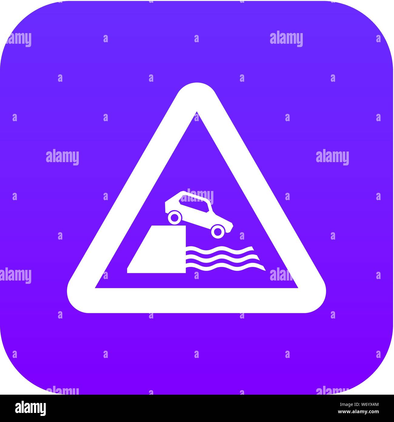 Riverbank traffic sign Symbol digital Purple Stock Vektor