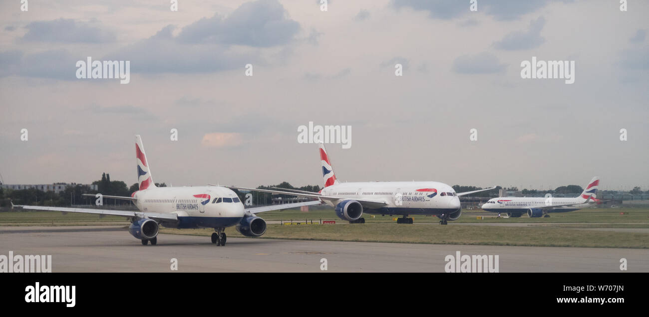 British Airways Flugzeuge in London Heathrow Terminal 5 Stockfoto