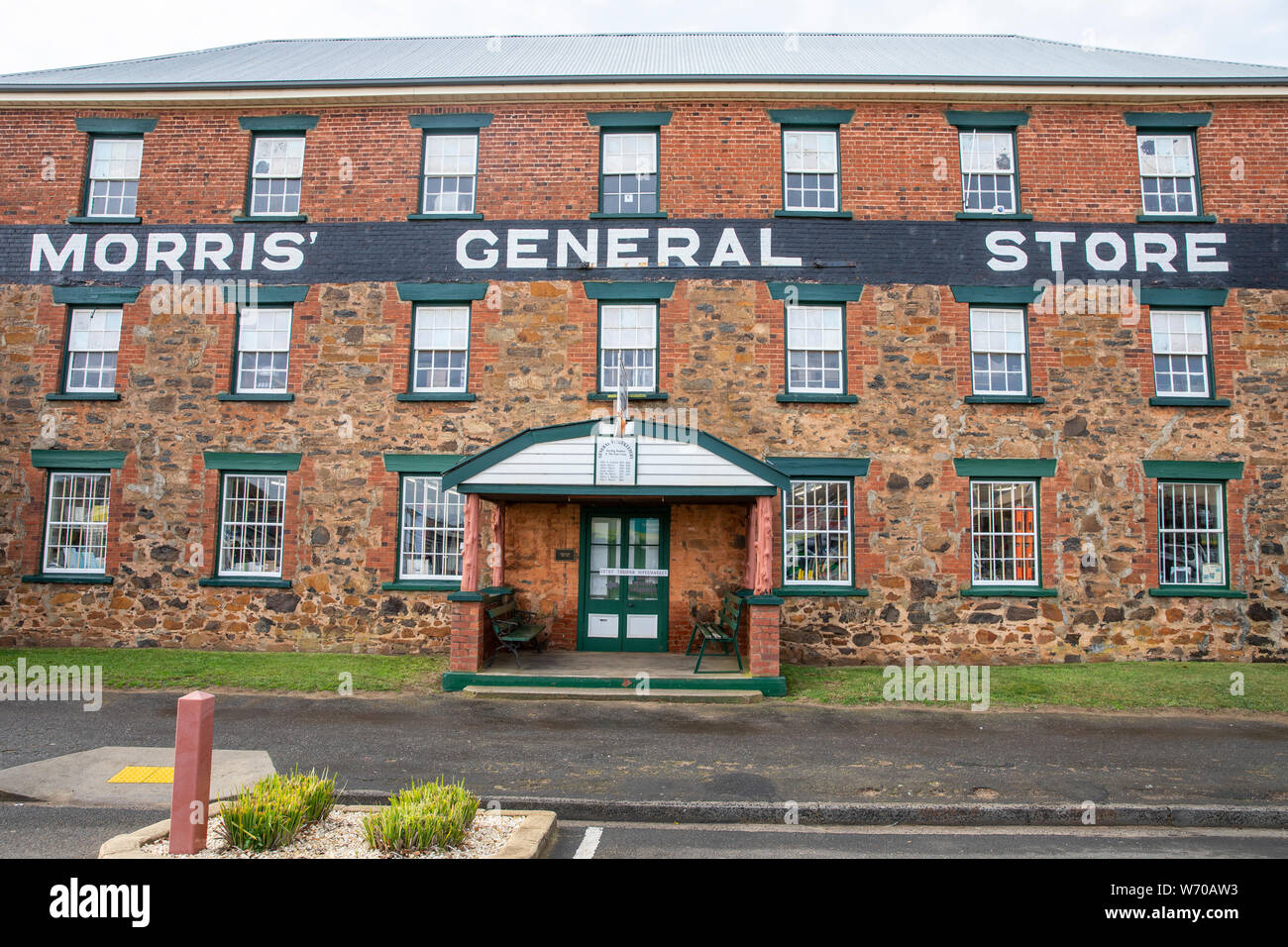 Morris General Store, historischen Gebäude in der Stadt Swansea, Ostküste Tasmanien, Australien Stockfoto