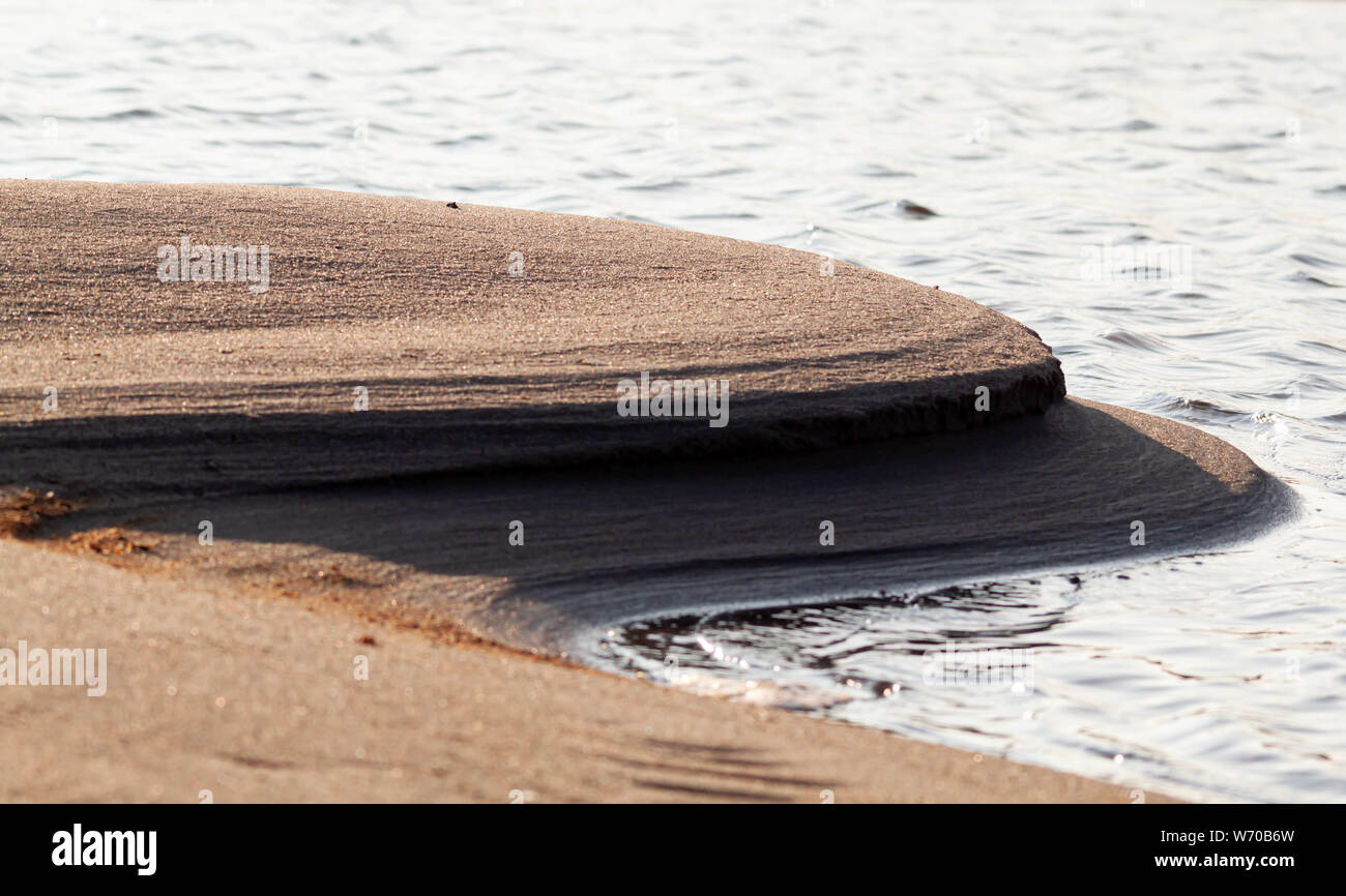 Die Sandbank, die ins Meer bei seichtem Wasser Zeit kam, Insel Hailuoto,Österbotten, Finnland Stockfoto