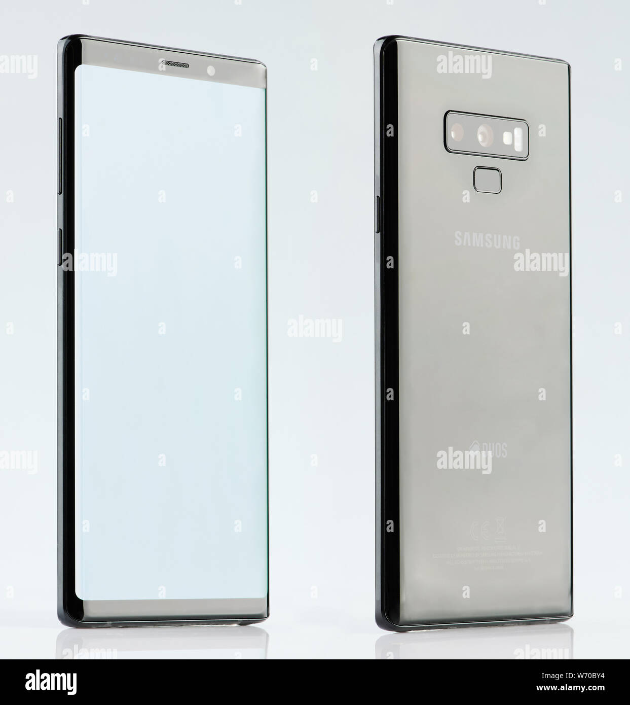 New York, USA - 28. Juni 2019: Smasung Galaxy 9 schwarze Farbe Seite anzeigen isometic isoliert Stockfoto