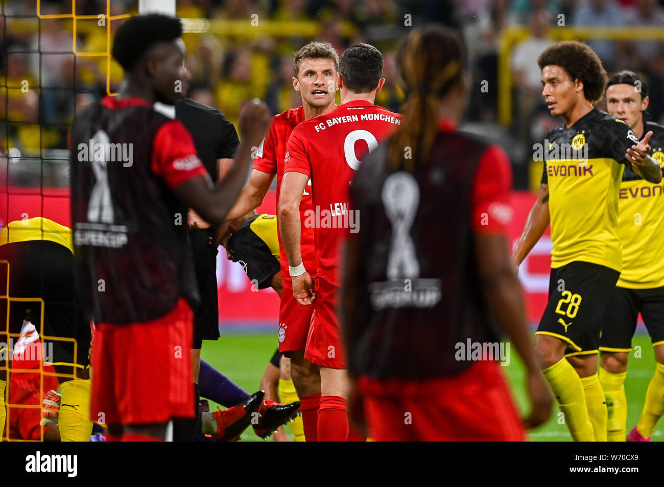 Thomas Müller vom FC Bayern München in Aktion während der Deutschland Finale 2019 Match zwischen Borussia Dortmund und Bayern München (Endstand: 2:0 Borussia Dortmund Bayern München) Stockfoto