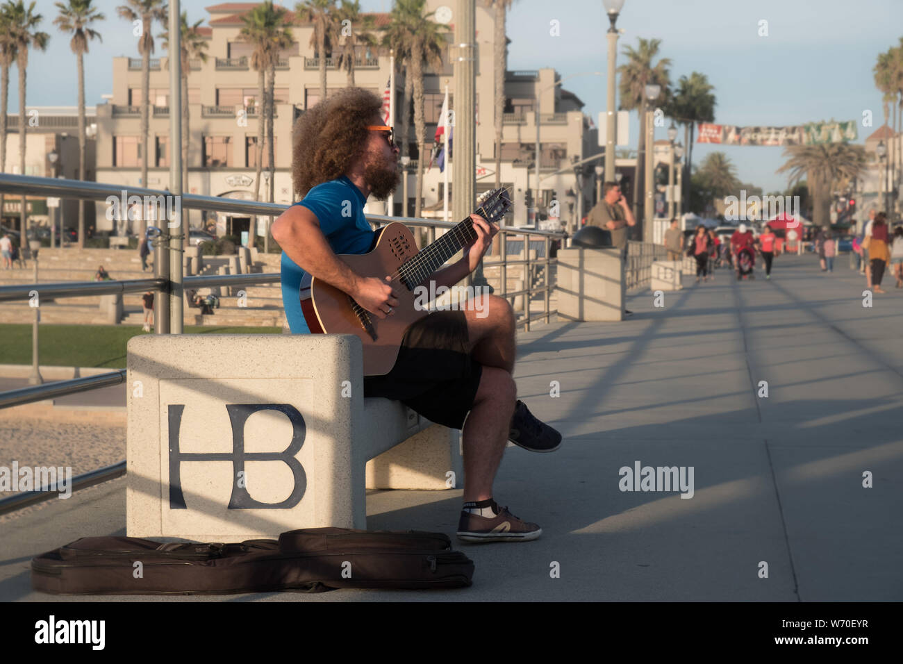 Straßenmusiker in Huntington Beach, Kalifornien Stockfoto