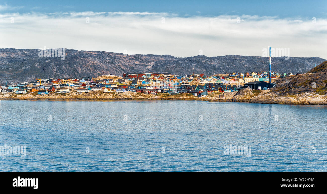 Grönland Blick auf Ilulissat Stadt und Eisfjord. Reiseziel in den actic. Stockfoto