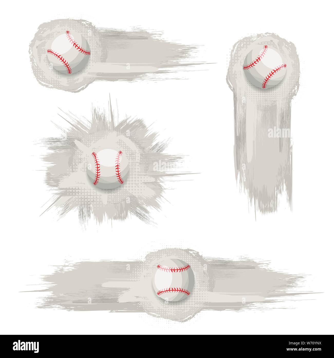 Satz von verschiedenen grunge Frames und Baseball Symbole auf weißem Hintergrund Stock Vektor