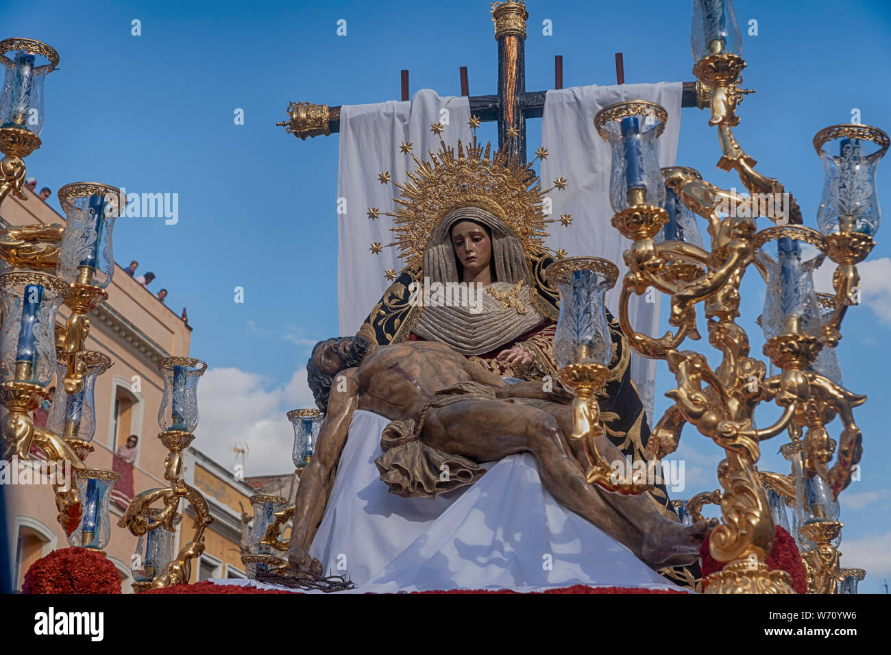 Bilder der Karwoche in Sevilla, Bruderschaft der Marktplatz Stockfoto