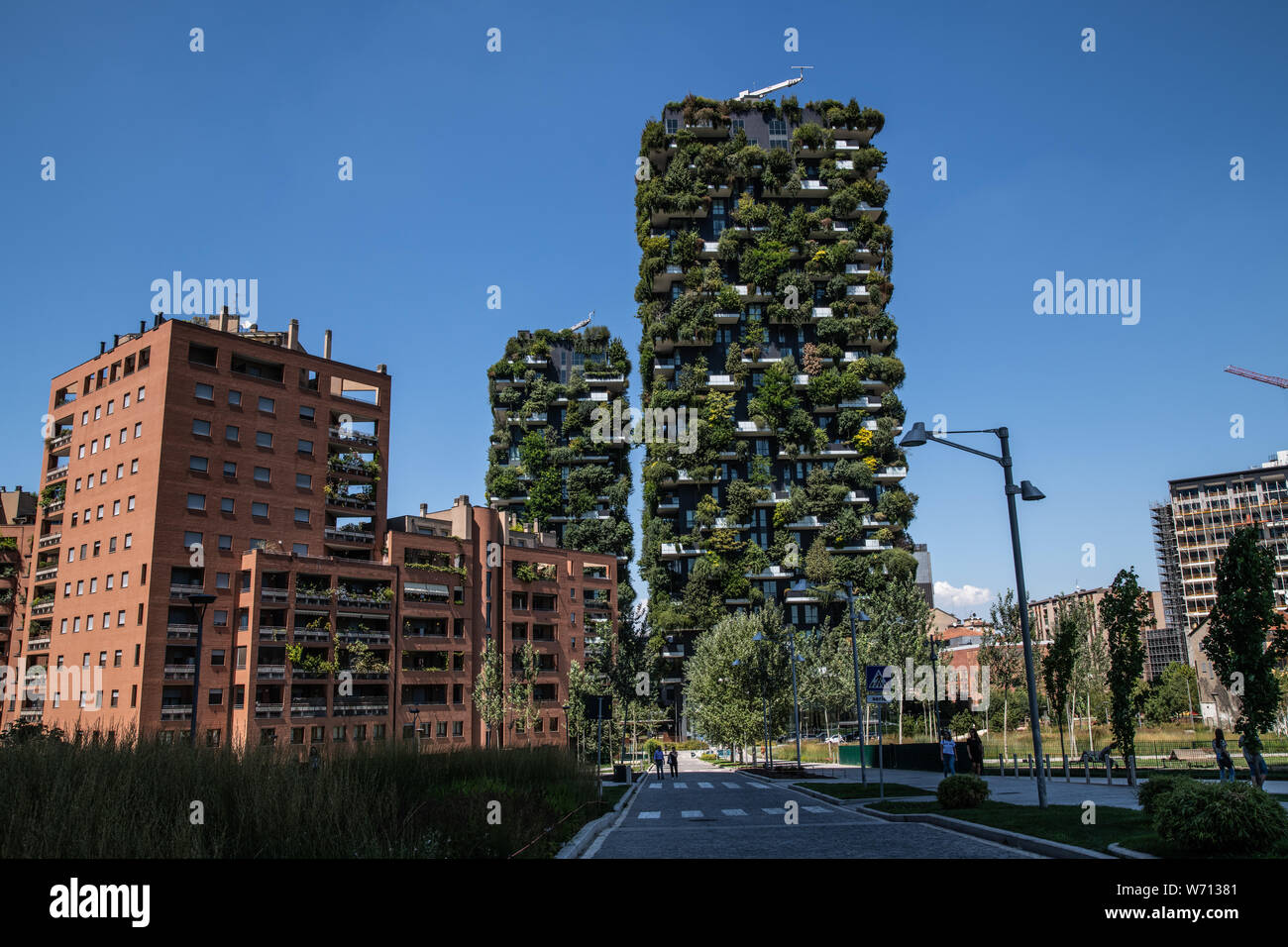 Mailand, Italien - 30. Juni 2019: Blick auf vertikale Wald - Bosco Verticale Stockfoto