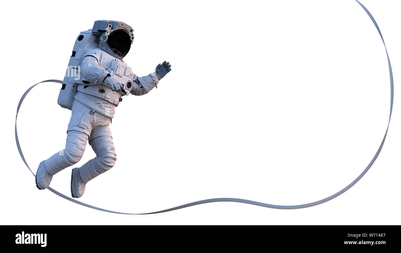 Astronaut durchführen, auf weißem Hintergrund Stockfoto