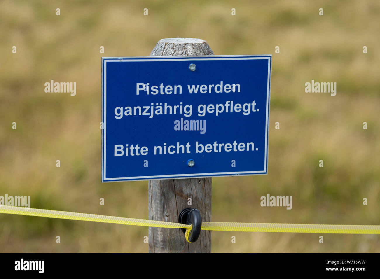 Verbotsschild, Großer Arber, Bayerischer Wald, Bayern, Deutschland Stockfoto