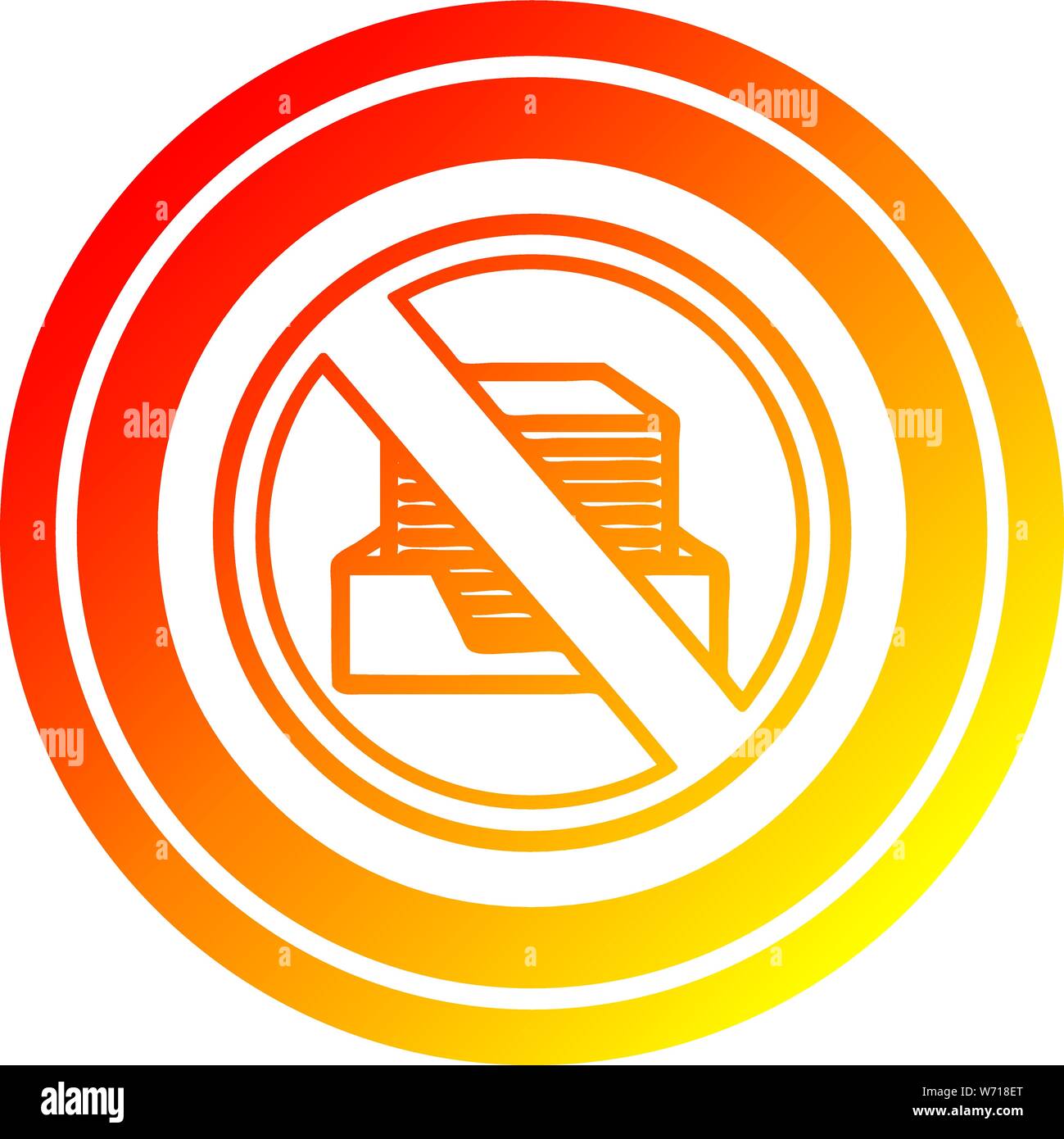 Büro papierlose kreisförmigen Symbol mit warmen Farbverlauf beenden Stock Vektor