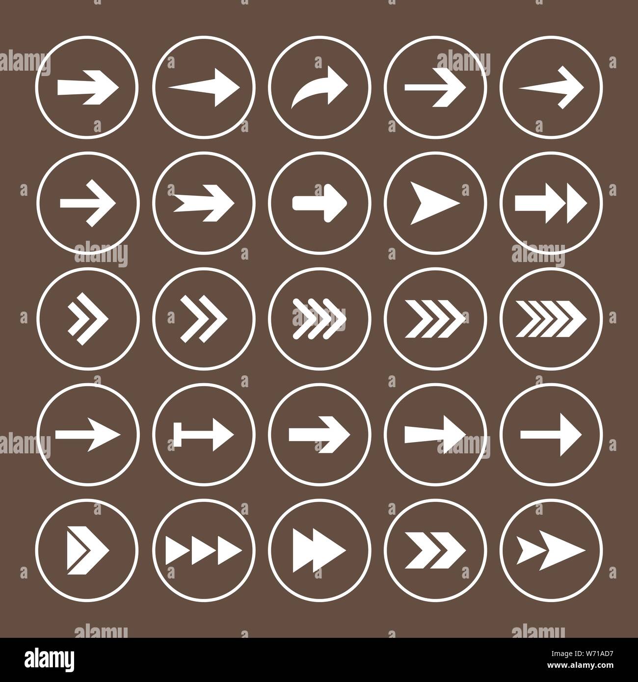 Vector Illustration, flache Bauform. Symbol Pfeil einstellen Stock Vektor