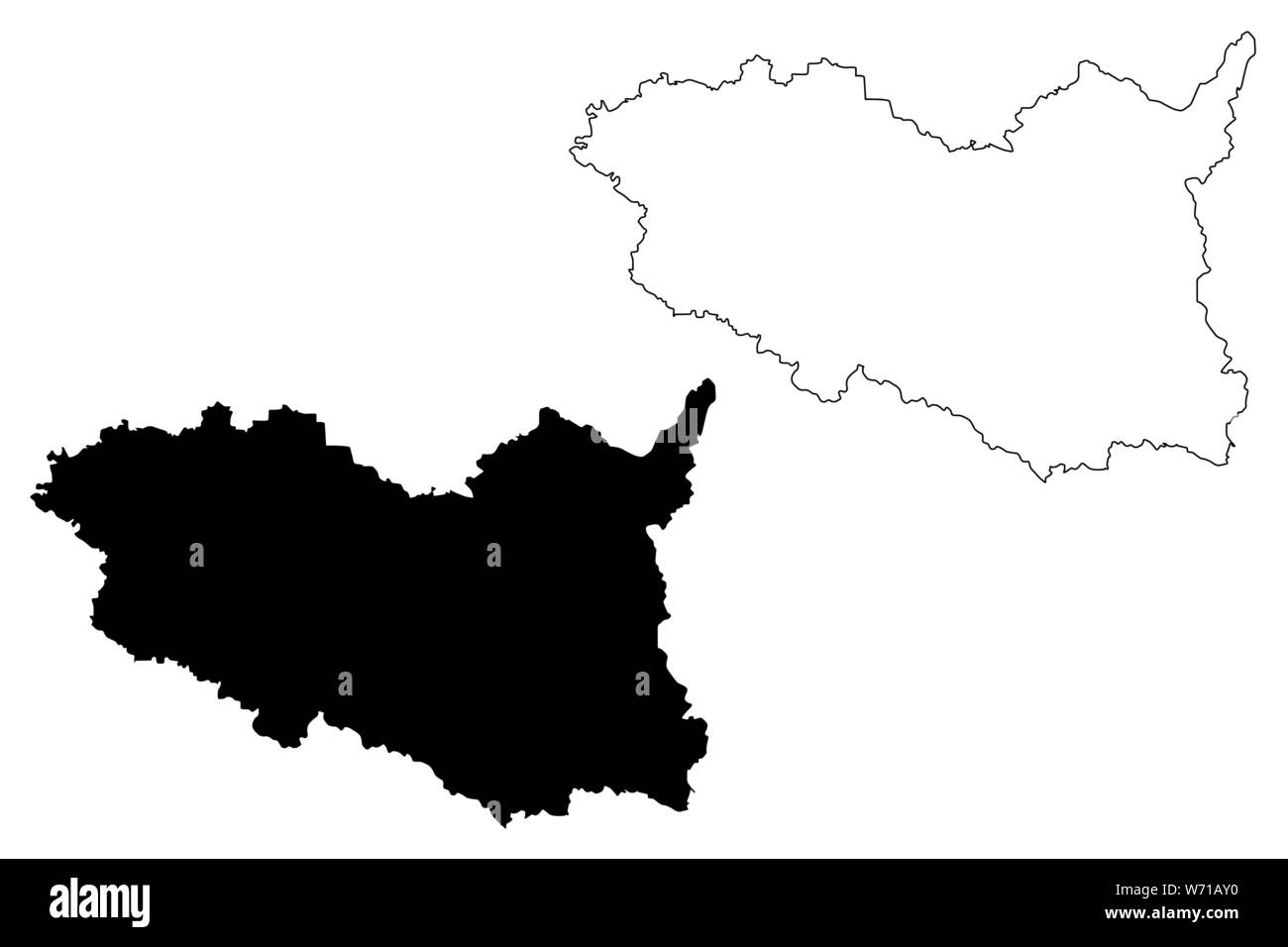 Region Pardubice (Böhmische Länder, Tschechien, Regionen der Tschechischen Republik) Karte Vektor-illustration, kritzeln Skizze Pardubice Karte Stock Vektor