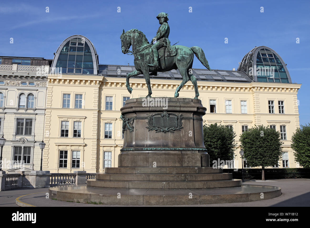 Equestrian Denkmal für Erzherzog Albrecht Albertina in Wien, Österreich Stockfoto