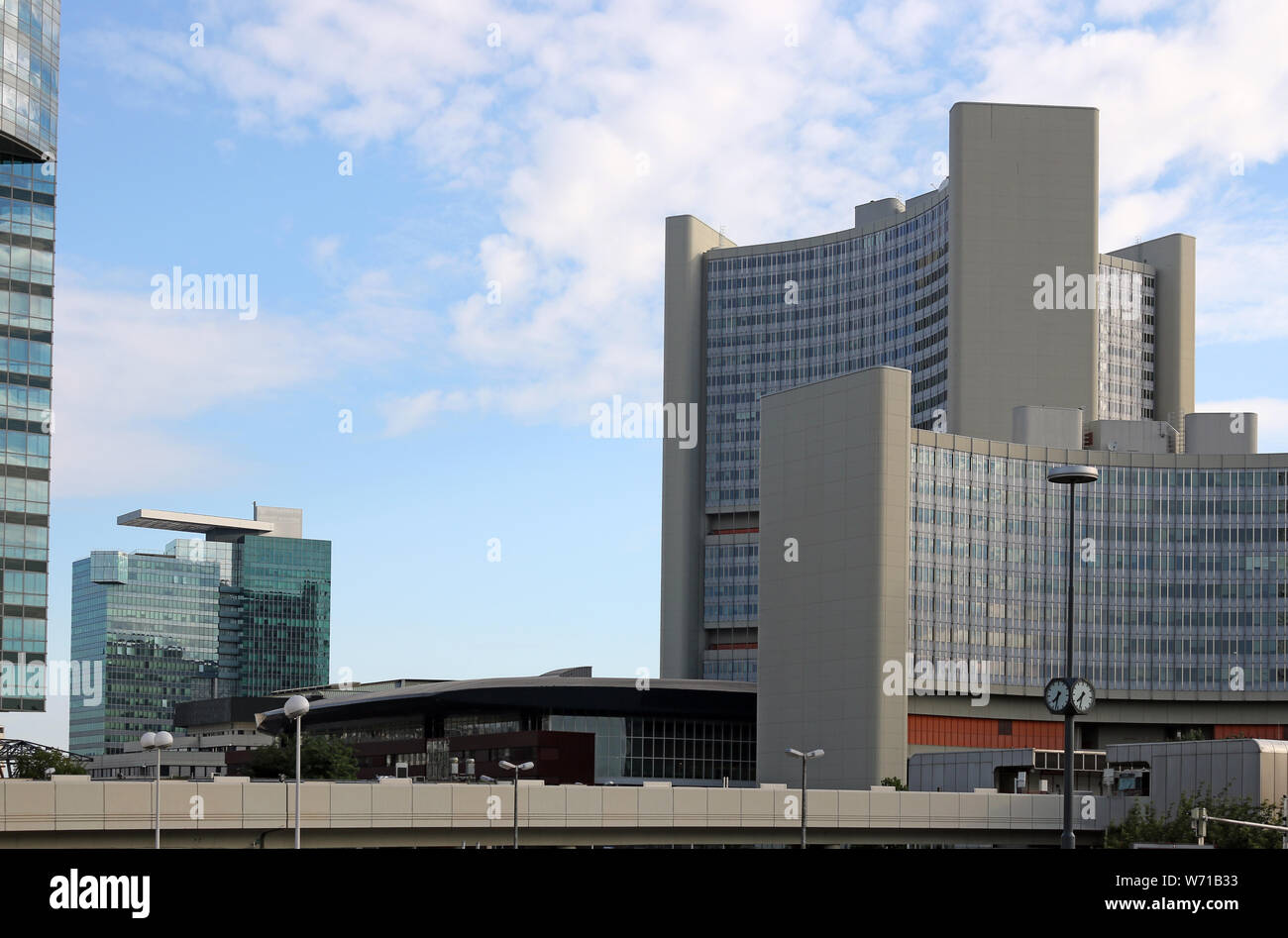 Das Vienna International Centre die Gebäude der Vereinten Nationen in Österreich Stockfoto