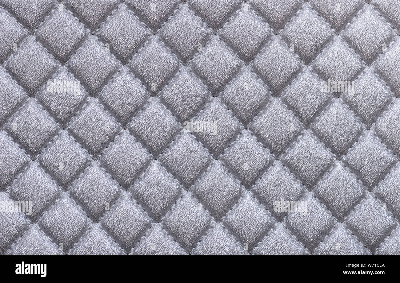 Kunstleder mit eingeprägtem Farbe Silber. Hintergrund Textur, Ansicht von oben. Close-up Stockfoto
