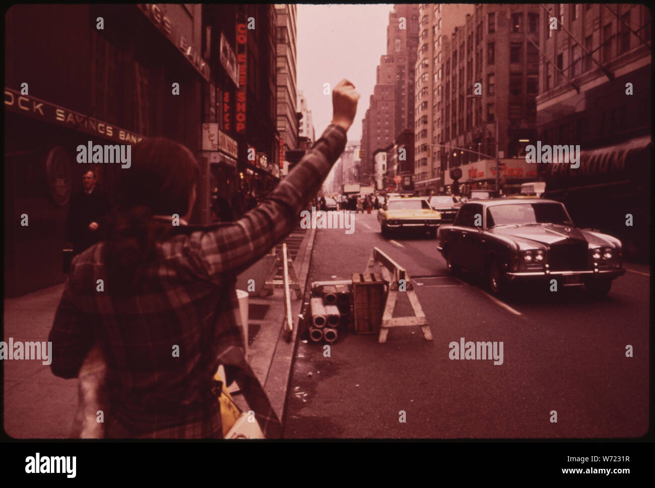 CON EDISON REPARATUR Bausteine linke Fahrspur auf der Lexington Avenue und 60 TH STREET Stockfoto