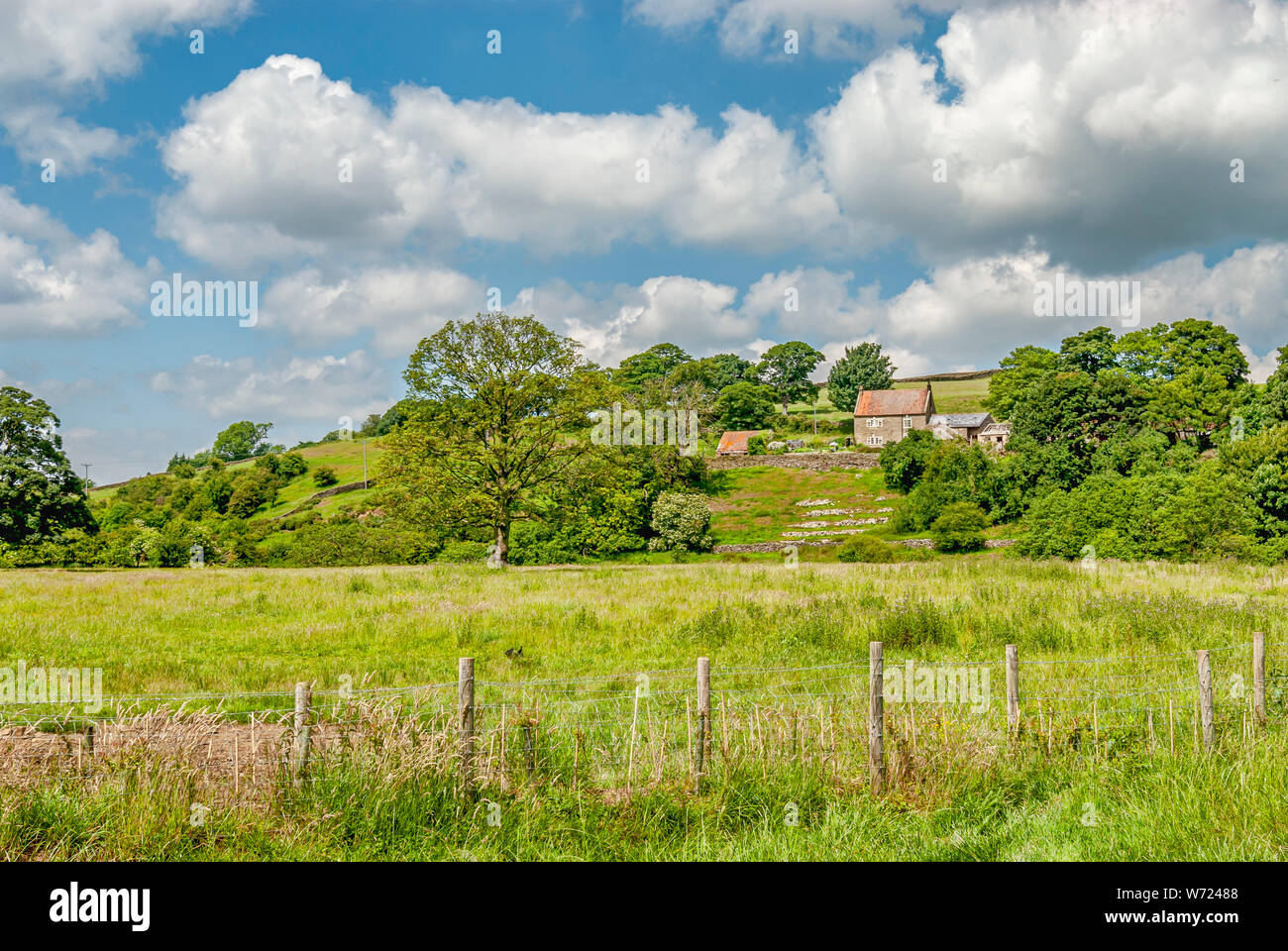 Bauernhof mit Ferienhaus in North York Moors oder North Yorkshire Moors in North Yorkshire, England Stockfoto Bauernhof mit Ferienhaus in North York Moors oder North Yorkshire Moors in North Yorkshire, England Stockfoto