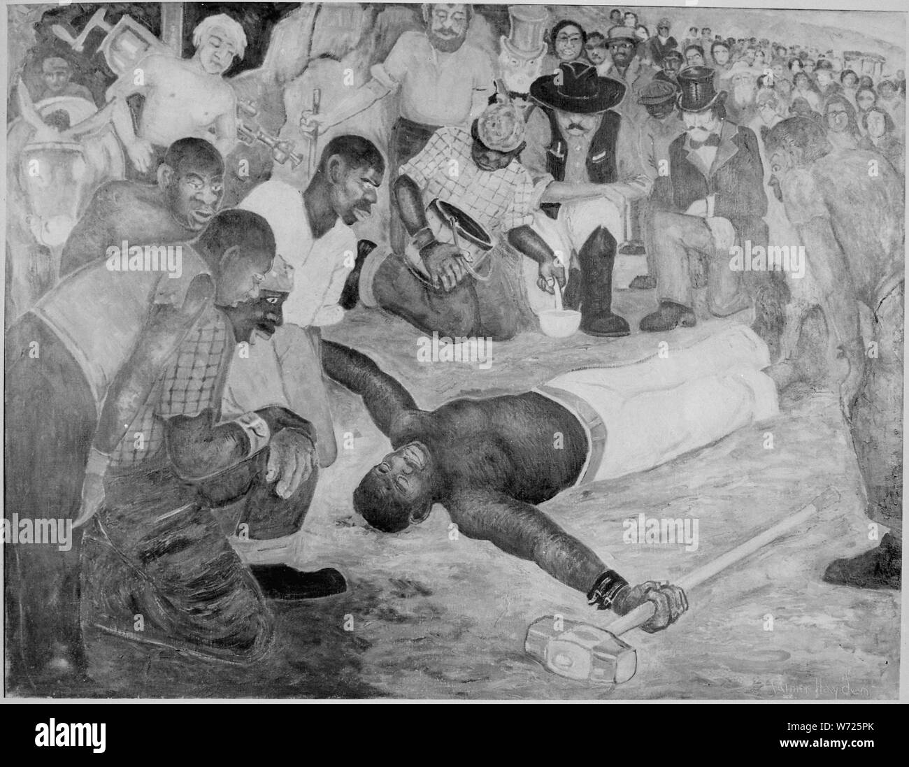 Starb Wid seinen Hammer in der Hand, Allgemeine Hinweise: Malerei. Dieses Bild wird auch in Farbe erhältlich. Fragen Sie bitte unter Kontakt eine Kopie zu erhalten. Stockfoto