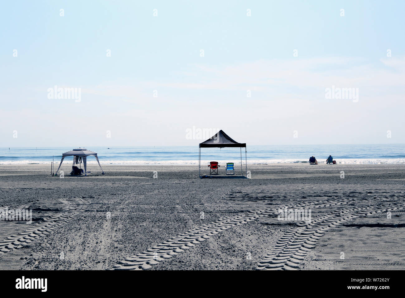 Cabanas am Strand in Sea Isle City, New Jersey, USA Stockfoto