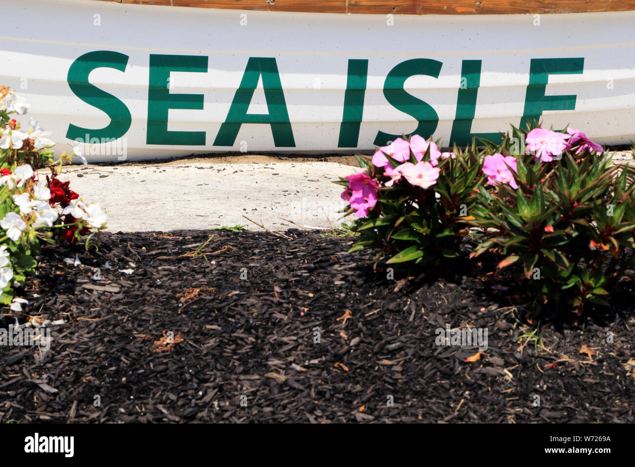 Eine willkommene Rettungsboot in Sea Isle City, New Jersey, USA Stockfoto