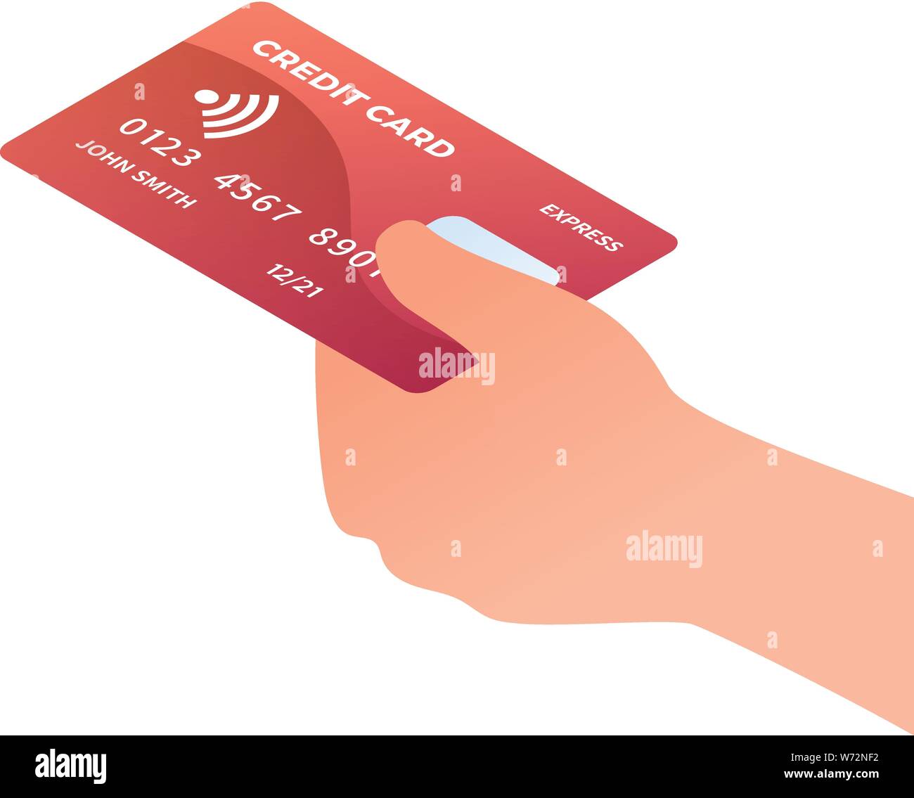 Hand rot Kreditkarte Symbol. Isometrische von Hand rot Kreditkarte vektor Symbol für Web Design auf weißem Hintergrund nehmen Stock Vektor