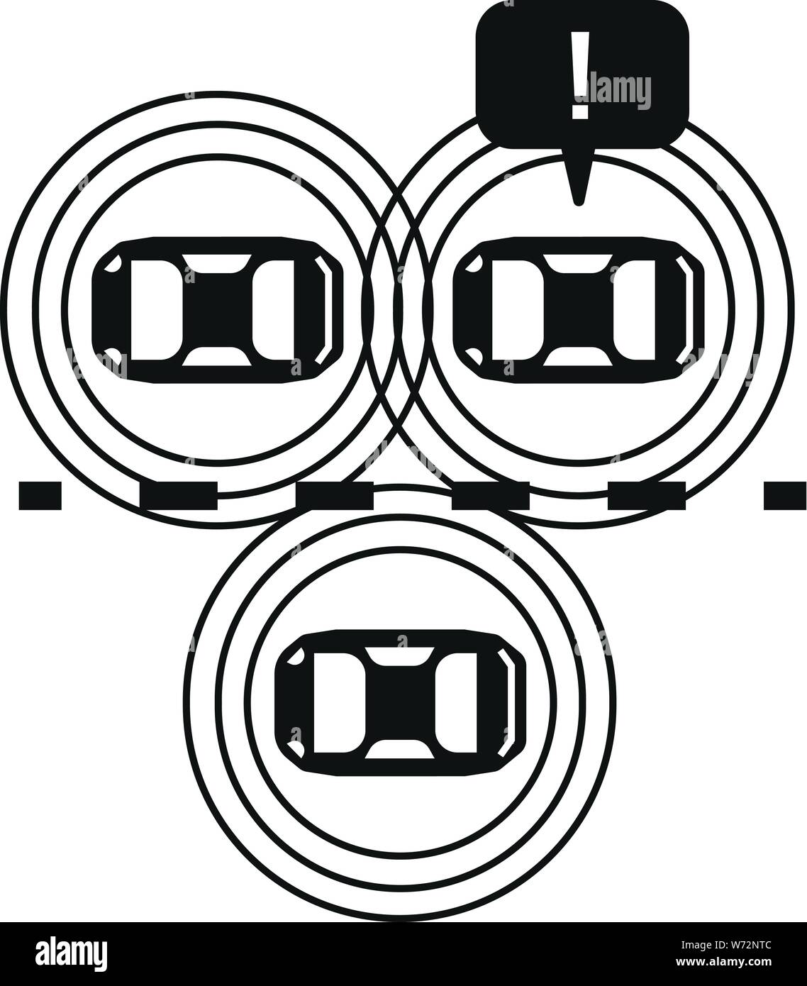 Straße fahrerlosen Autos Symbol. Einfache Abbildung: Straße fahrerlosen Autos vektor Symbol für Web Design auf weißem Hintergrund Stock Vektor