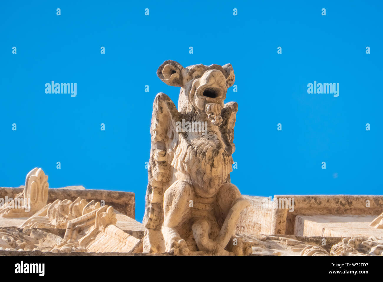 Atemberaubende Wasserspeier in der llotja de la Seda (mittelalterliche Seide Exchange), eine späte Valencia im gotischen Stil zivile Gebäude in Valencia, Spanien. Stockfoto