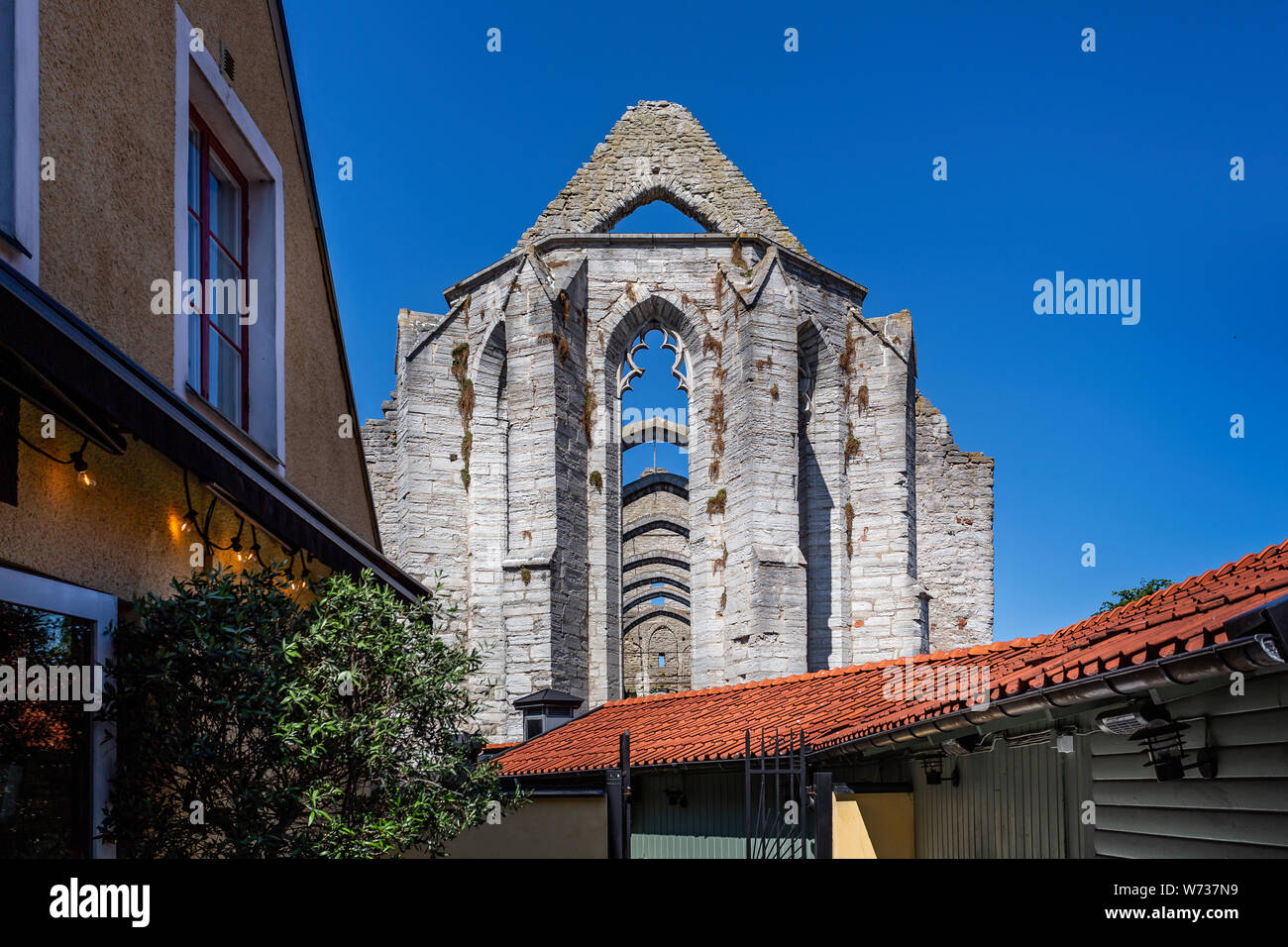 Die Ruinen der St. Katarina Kirche in Visby, Gotland, Schweden am 20. Juli 2019 Stockfoto