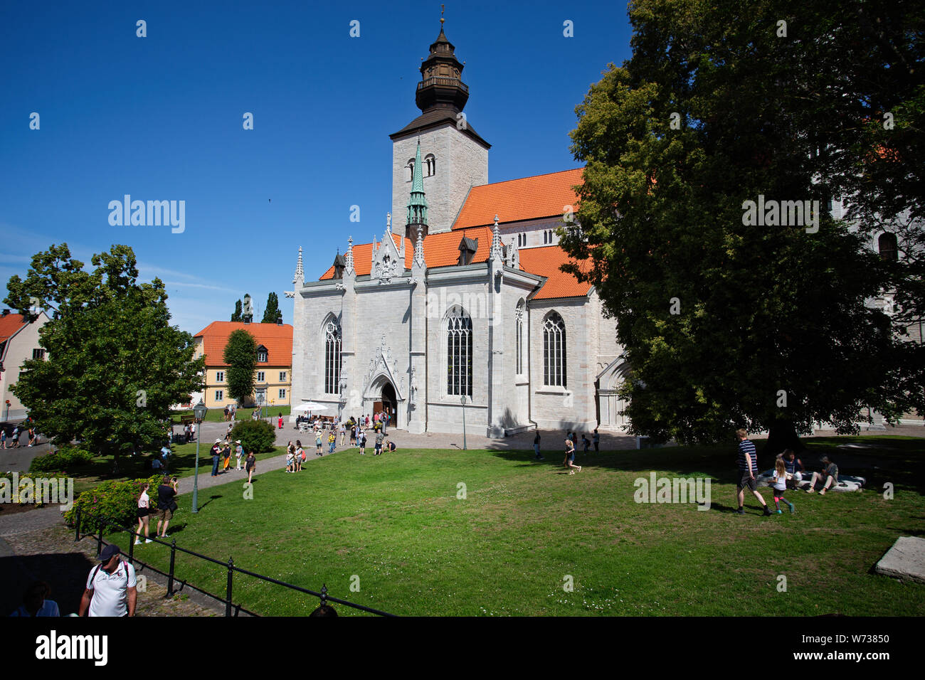 Die Kathedrale von St. Maria in Visby, Gotland, Schweden am 20. Juli 2019 Stockfoto
