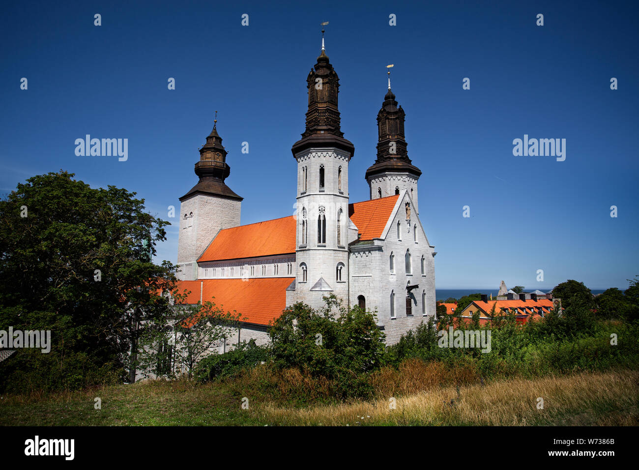 Die Kathedrale von St. Maria in Visby, Gotland, Schweden am 20. Juli 2019 Stockfoto