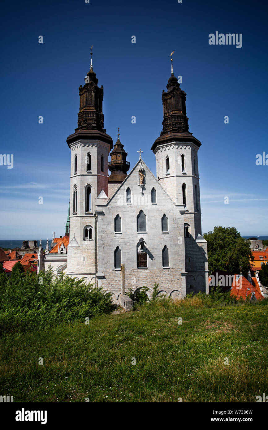 Die Kathedrale von St. Maria in Visby, Gotland, Schweden am 20. Juli 2019 Stockfoto