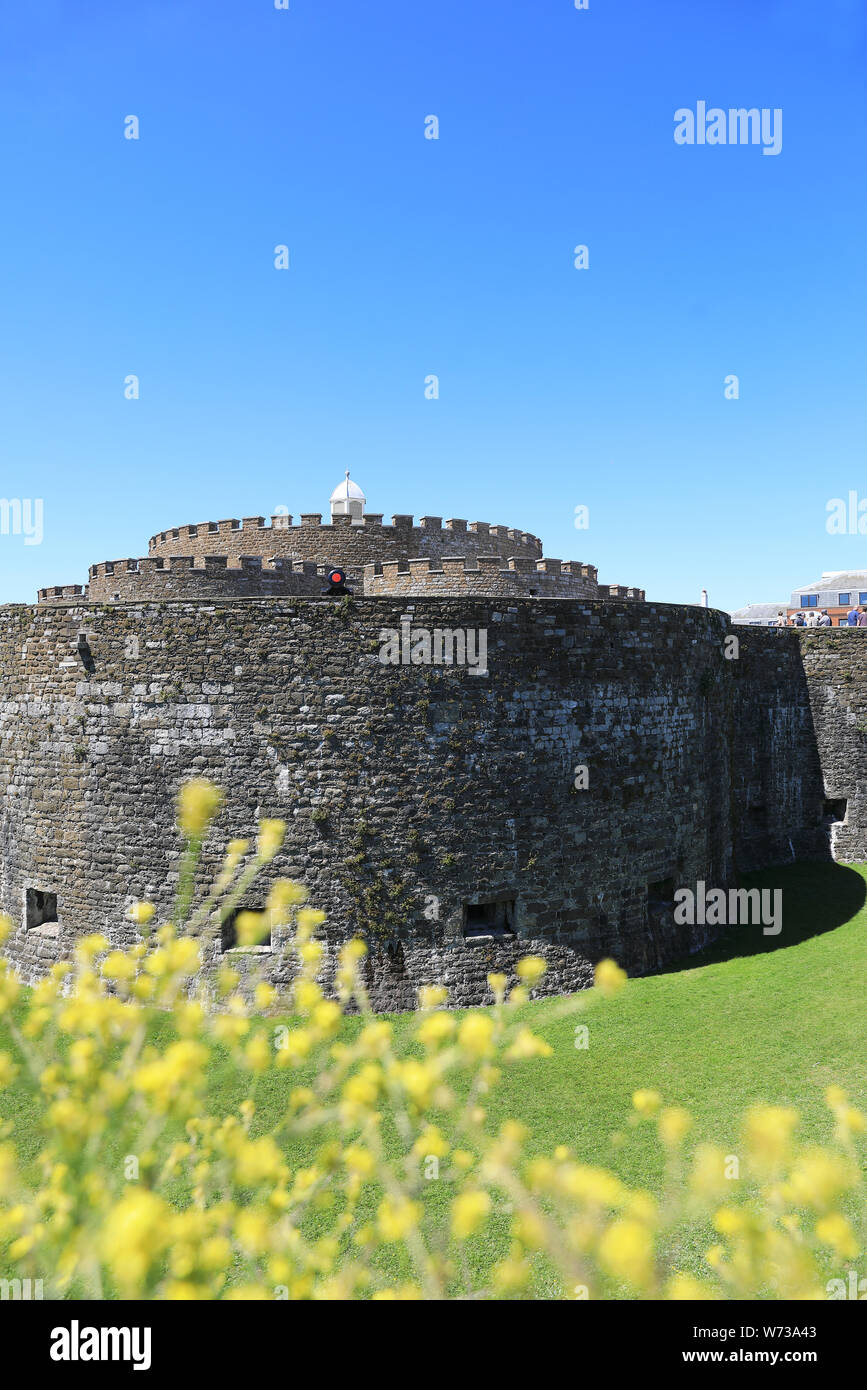 Deal Castle, durch Heinrich VIII. errichtet als Teil einer Kette von Forts an der Küste, im East Kent, England, Großbritannien Stockfoto