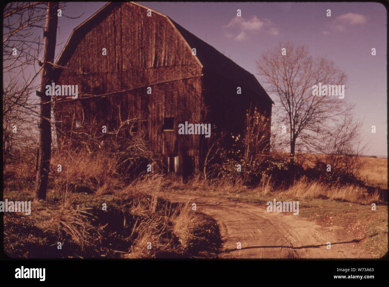 Diese Scheune wurde aufgegeben, als die Familie heraus verkauft an die HANNA COAL COMPANY IN 1972. Der Verkauf LINKS NUR EINE FARM IN DER NÄHE VON ROUTE 800 Stockfoto