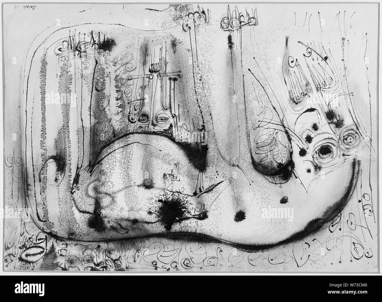 Untitled Zeichnung, 1963; Allgemeine Hinweise: Feder und Tinte Stockfoto
