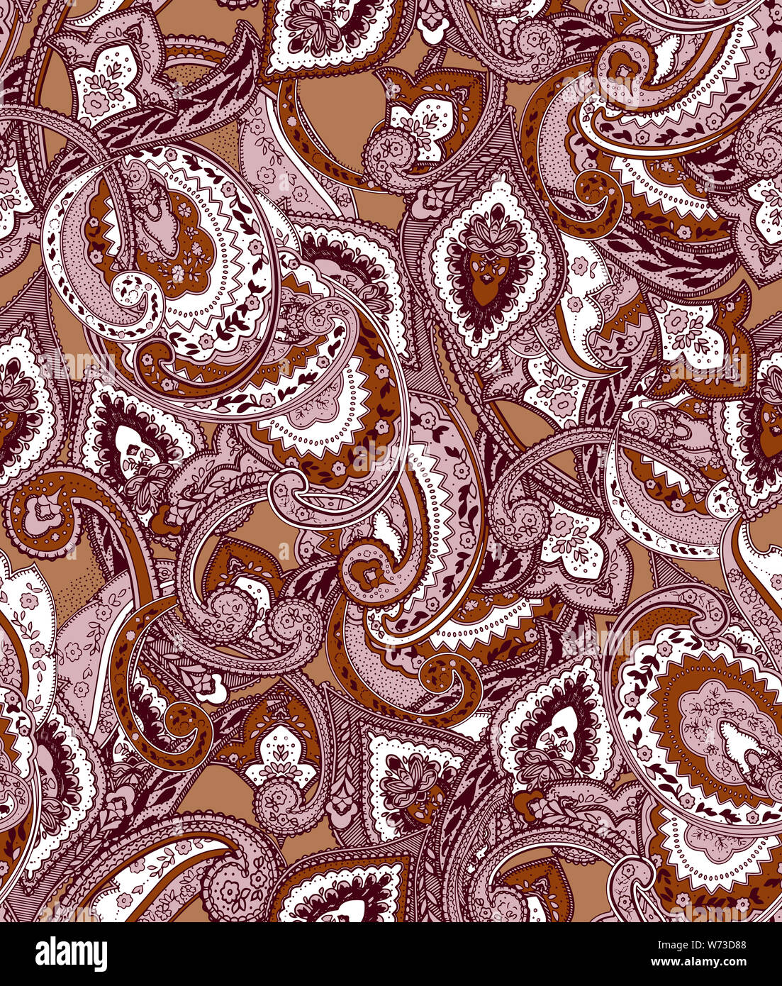 Nahtlose ethnischen Paisley-muster. Mode drucken für Kleidung. Stockfoto