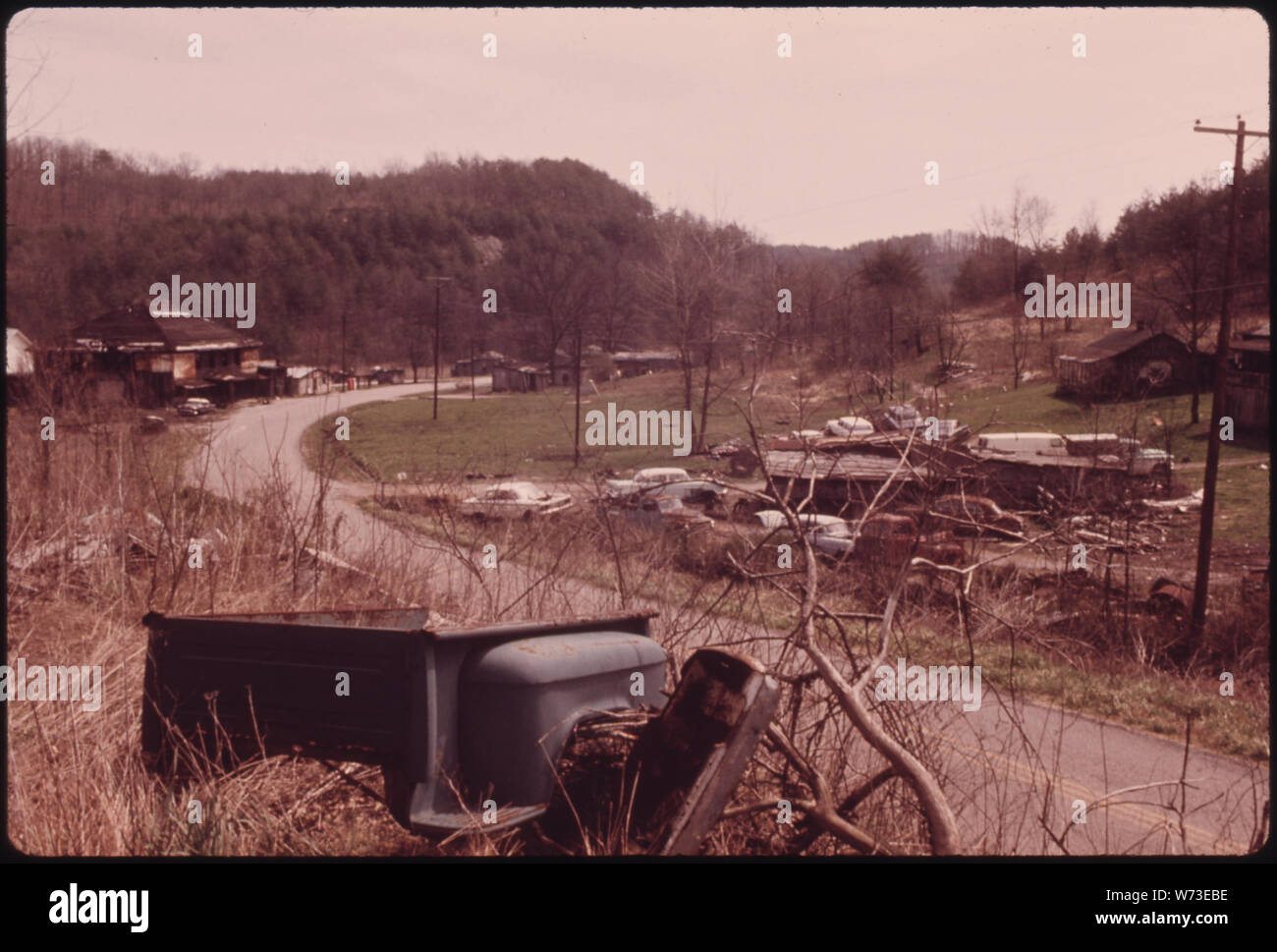 WILDER, Tennessee, IM CUMBERLAND MOUNTAINS IN DER NÄHE VON CLARKSVILLE IM ÖSTLICHEN TEIL DES STAATES. Es ist eine fast verlassene Stadt in einer einst großen ABBAUGEBIET. Er erreichte eine BEVÖLKERUNG VON MEHR IN DEN 20ER JAHREN UND HATTE EINE LEICHTE COMEBACK während des zweiten Weltkrieges als 20.000 Jetzt DIE BEVÖLKERUNG VON RUND 400 Menschenleben auf Sozialleistungen und Renten Stockfoto