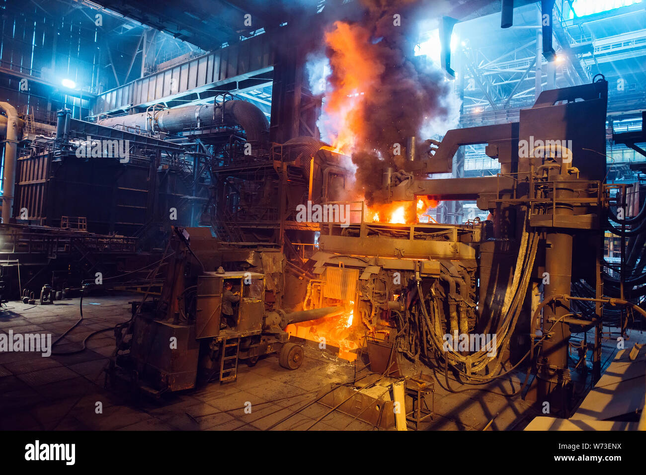 Offene Feuerstelle Workshop der metallurgischen Werk Stockfoto