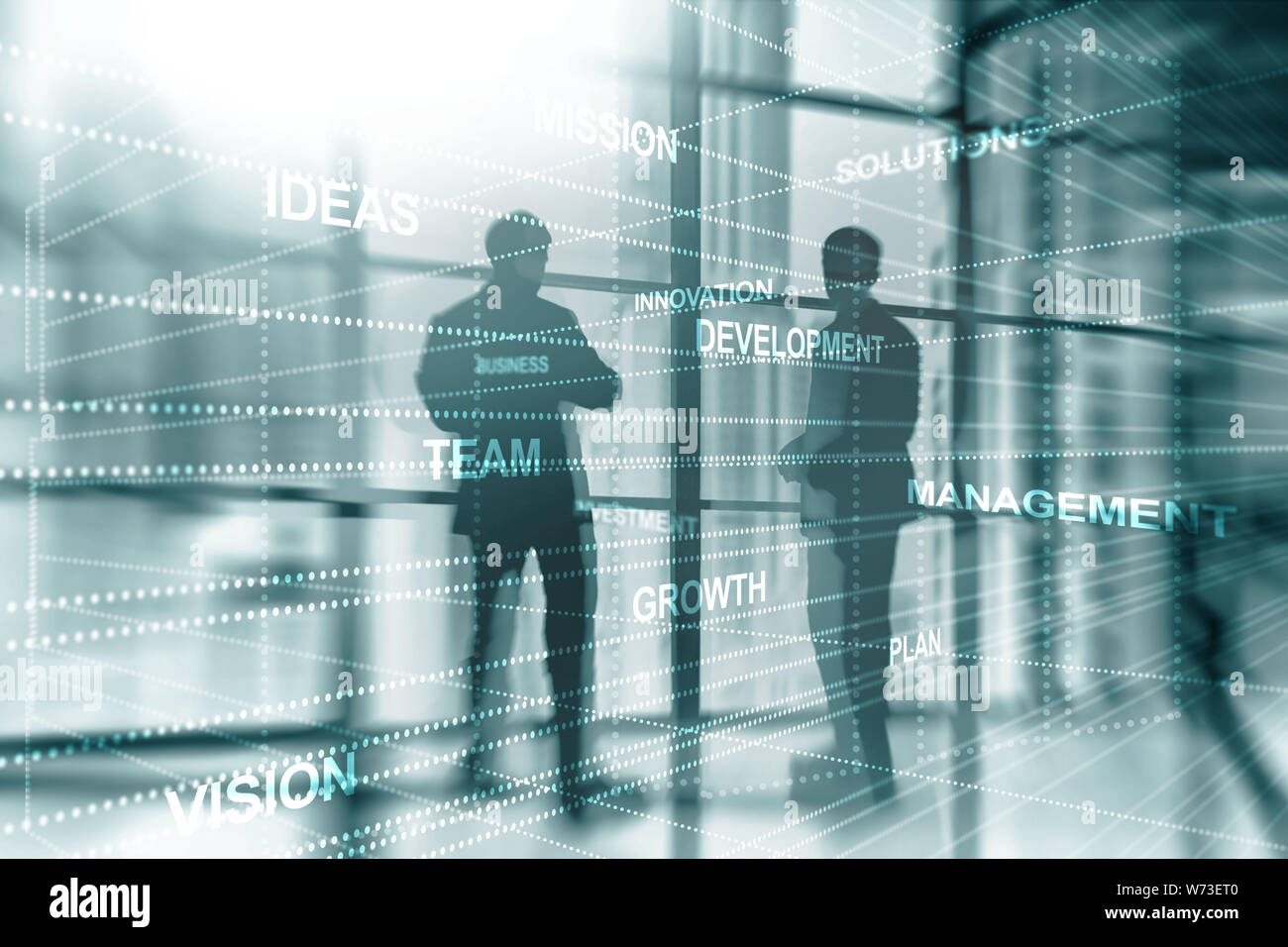 Abstrakte Geschäft Hintergrund Double Exposure mixed Media Stockfoto